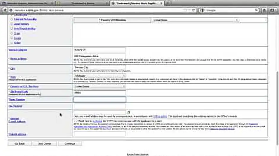How to fill out trademark application